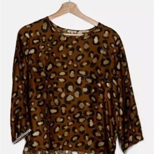 Bellerose Brown and Tan Leopard Print Blouse